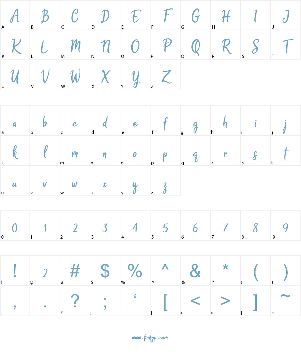 Melodya Chatrina Font Character